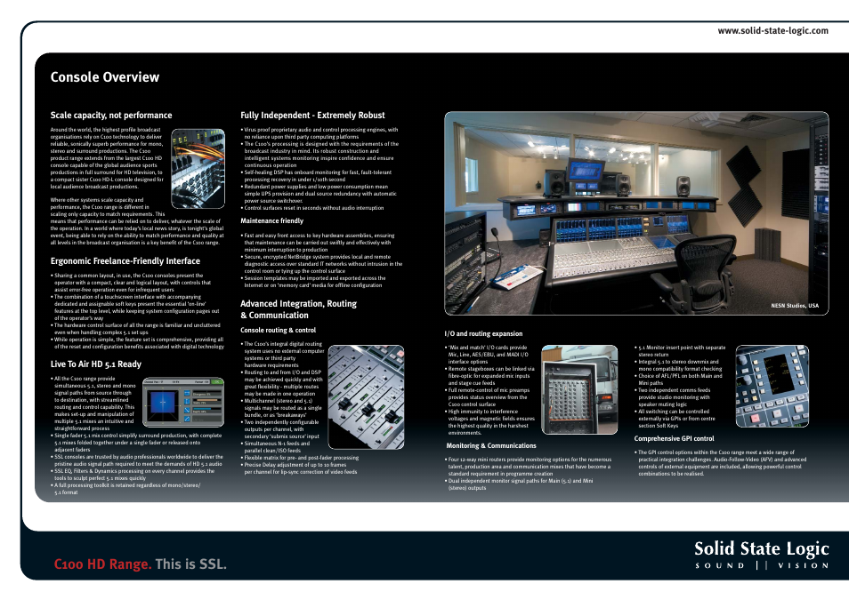 Solid State Logic C100 HD Range User Manual | Page 3 / 8