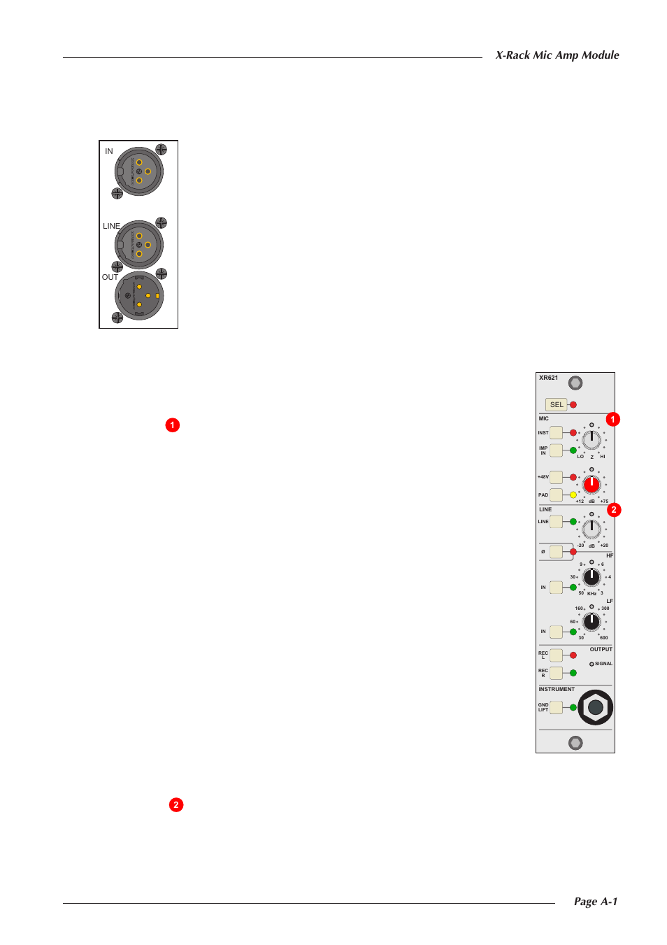 A. the mic amp module, A.1 connection, A.2 operation | Page a-1 x-rack mic amp module | Solid State Logic X-Logic Series User Manual | Page 25 / 58