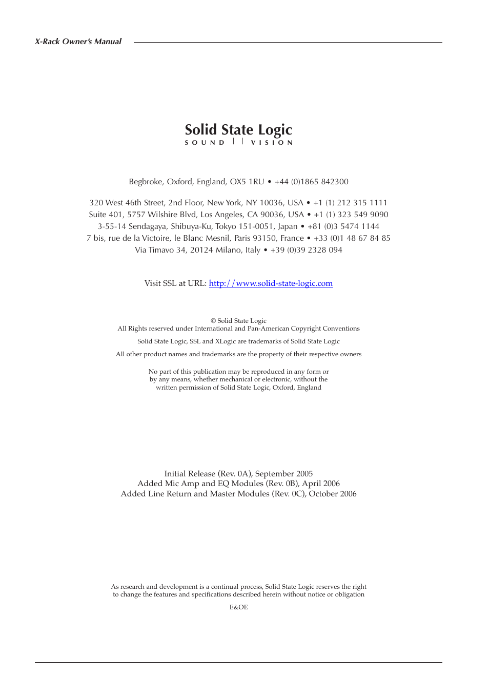 Solid state logic | Solid State Logic X-Logic Series User Manual | Page 4 / 58