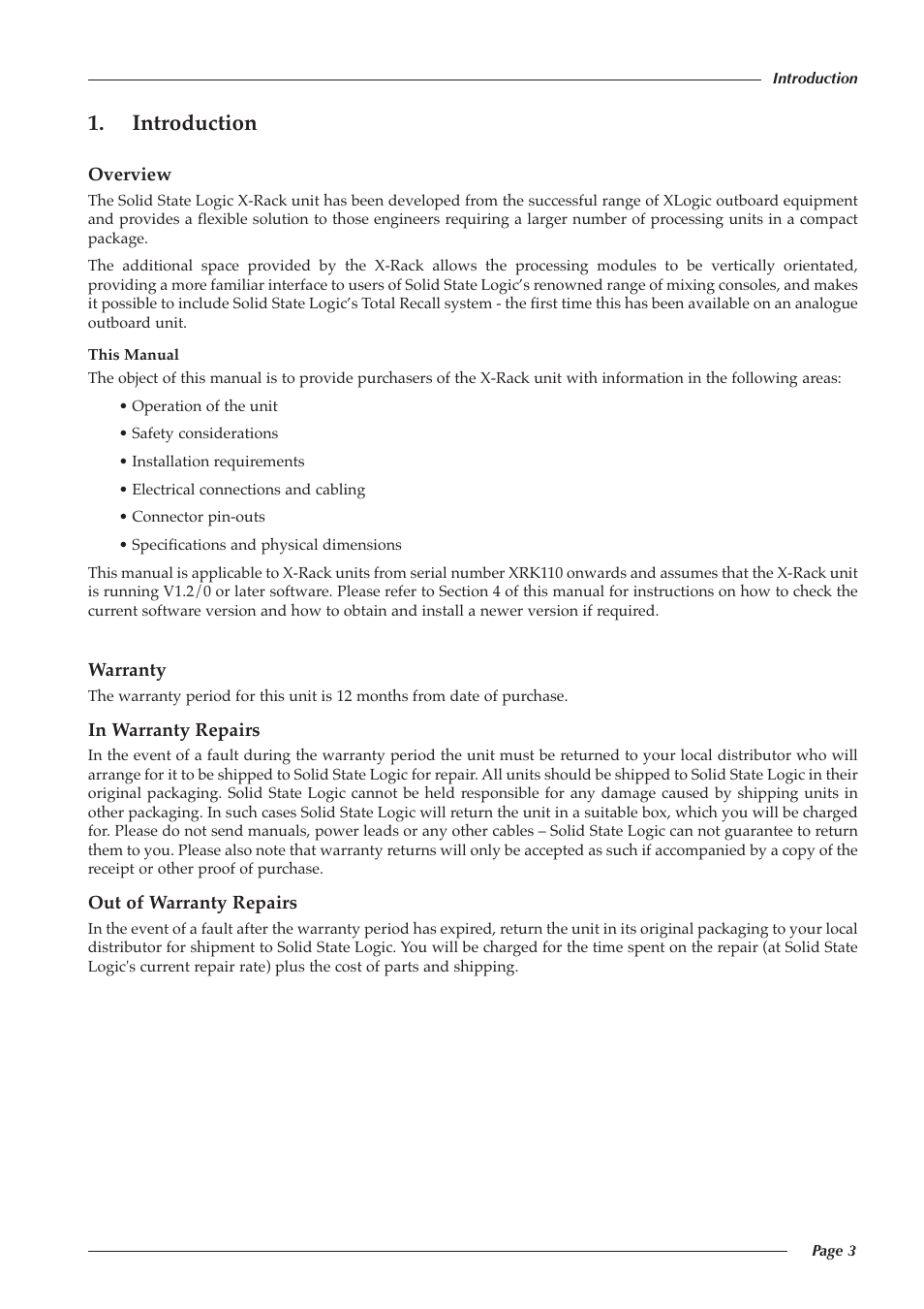 Introduction | Solid State Logic X-Logic Series User Manual | Page 7 / 58