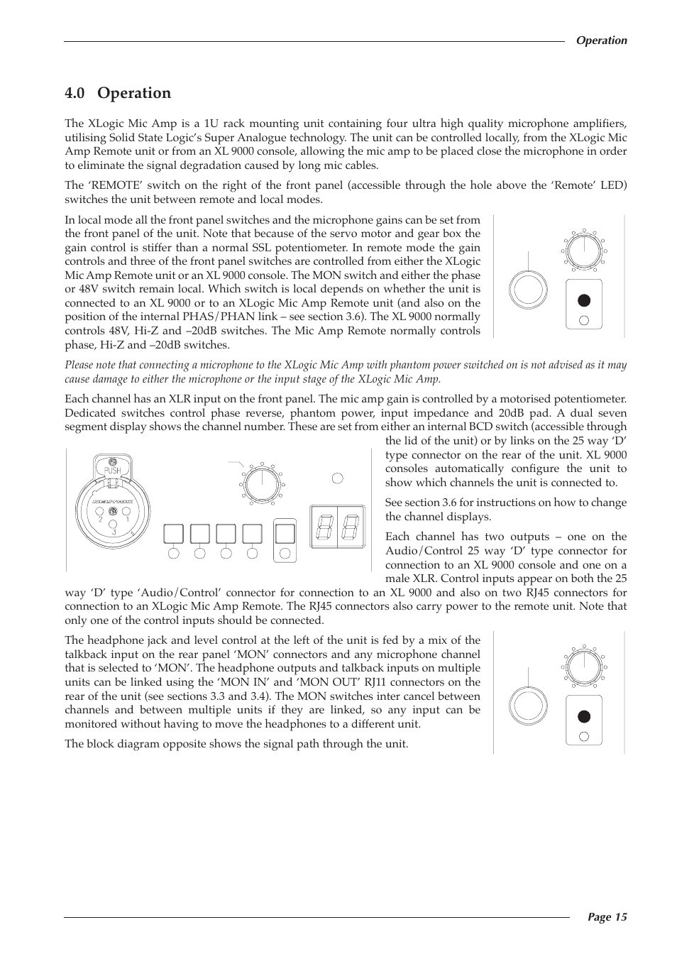 0 operation | Solid State Logic 82S6XL020E User Manual | Page 19 / 32
