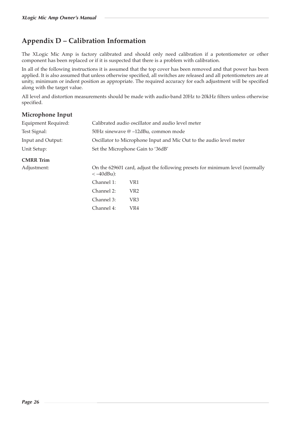 Appendix d – calibration information | Solid State Logic 82S6XL020E User Manual | Page 30 / 32