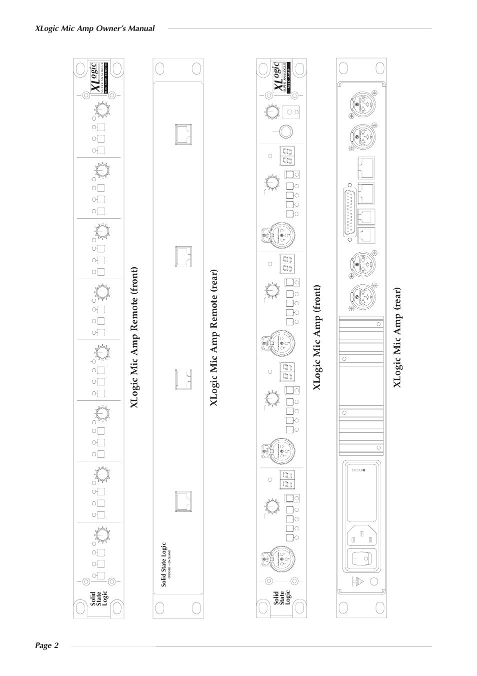 Ogic, Xlogic mic amp owner’s manual page 2, Solid state logic | Solid State Logic 82S6XL020E User Manual | Page 6 / 32