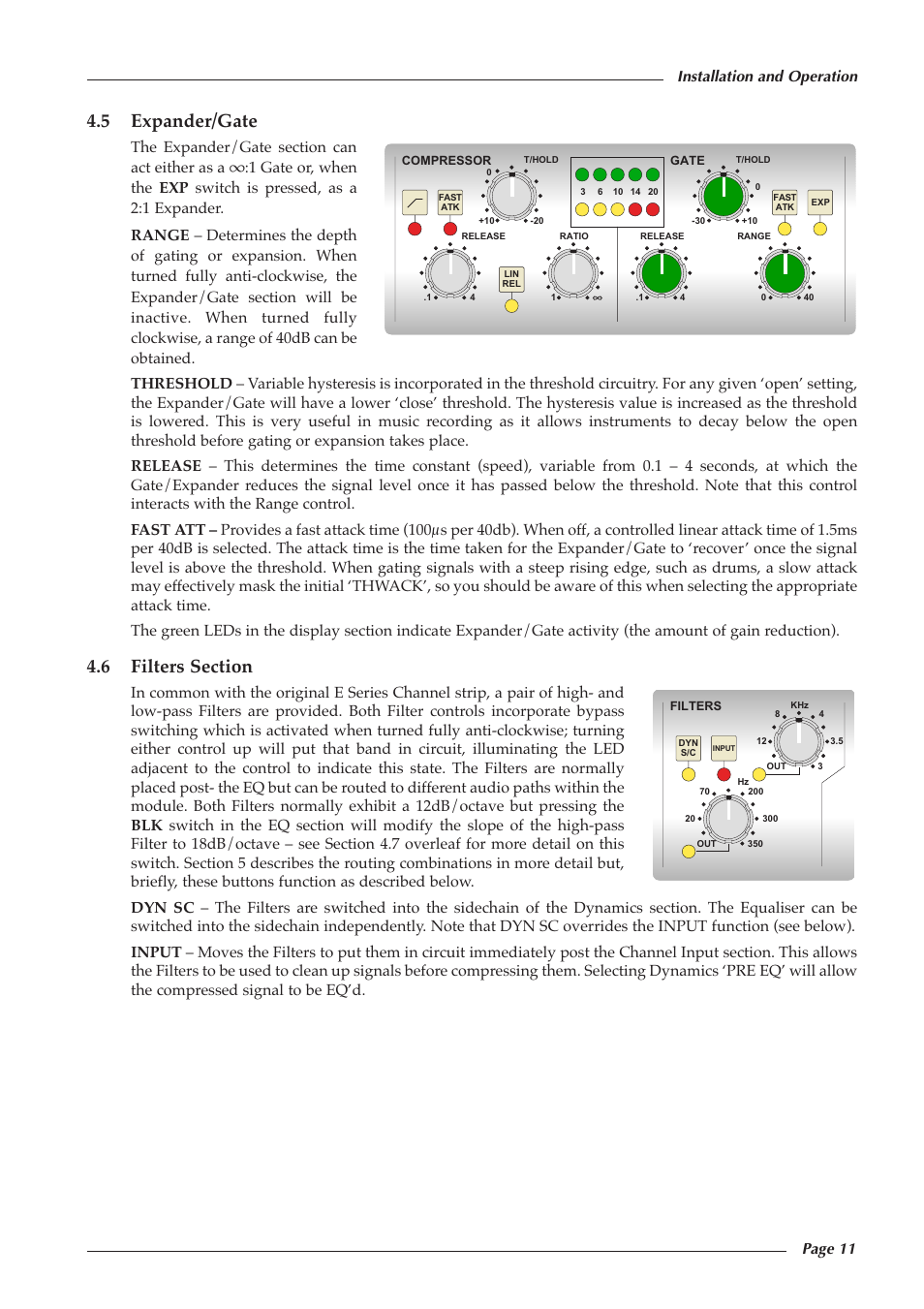 5 expander/gate, Page 11 installation and operation | Solid State Logic 82S6XL090A User Manual | Page 15 / 30