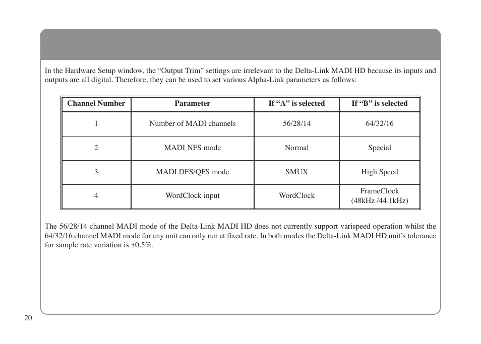 Solid State Logic XLogic Delta LINK MADI HD User Manual | Page 24 / 32