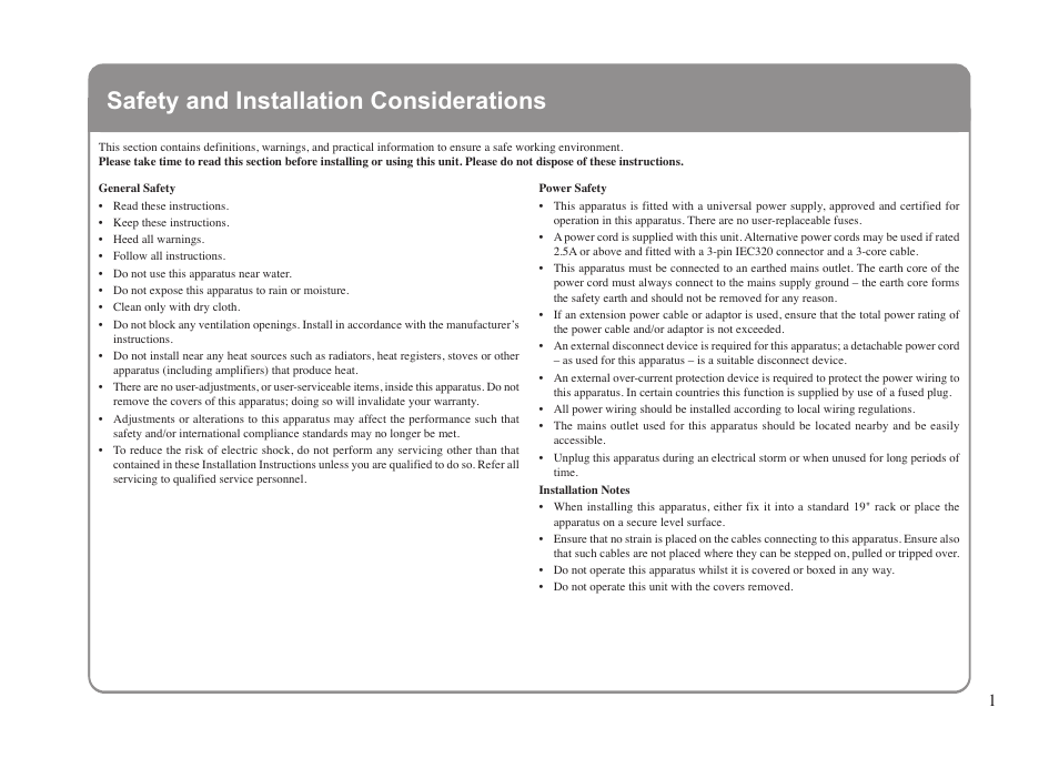 Safety and installation considerations | Solid State Logic XLogic Delta LINK MADI HD User Manual | Page 5 / 32