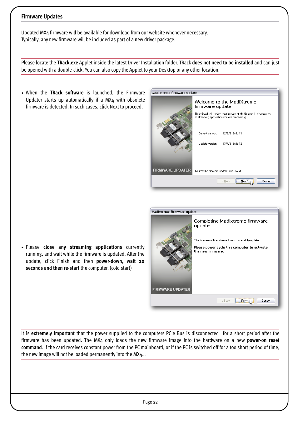 Firmware updates | Solid State Logic MX4 User Manual | Page 22 / 26