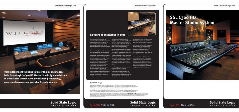 Solid State Logic C300 HD User Manual | 2 pages