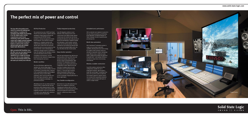 The perfect mix of power and control, C300. this is ssl | Solid State Logic C300 HD User Manual | Page 2 / 2