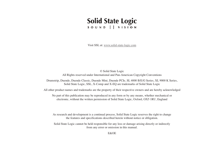 Solid State Logic 82S6MC120A User Manual | Page 28 / 28