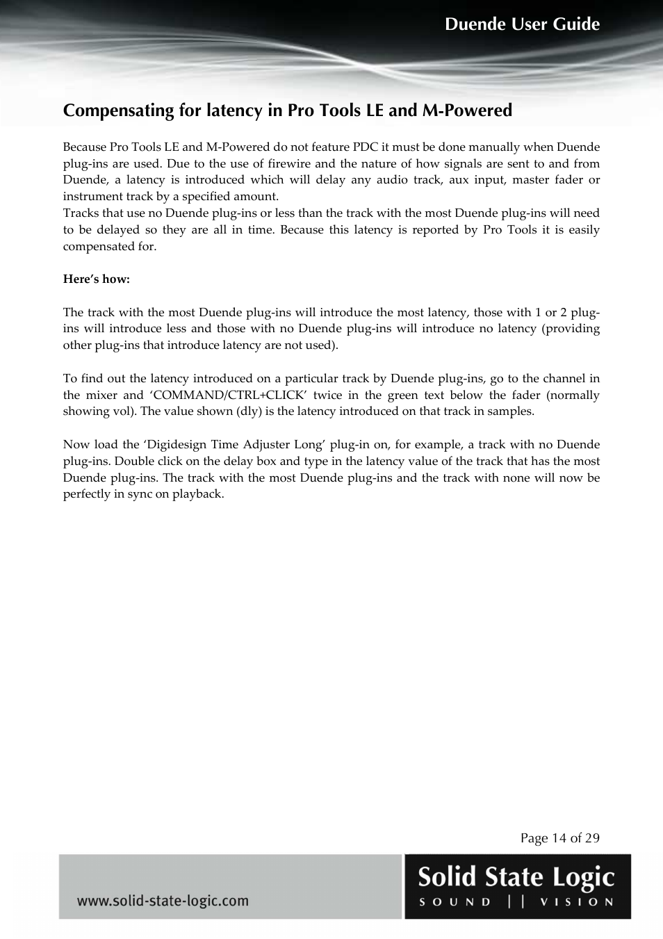 Duende user guide | Solid State Logic DUENDE User Manual | Page 14 / 29