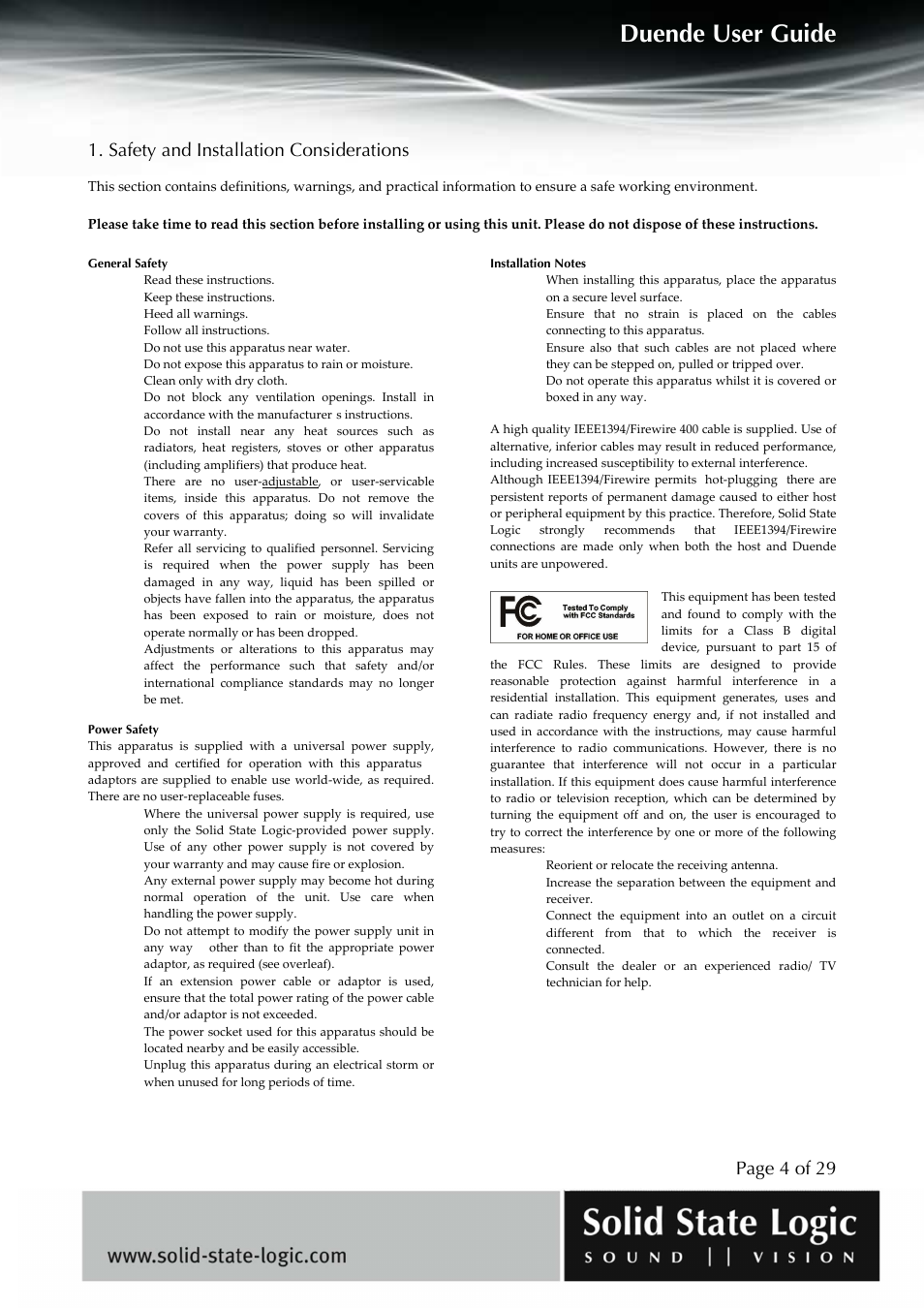 Duende user guide | Solid State Logic DUENDE User Manual | Page 4 / 29