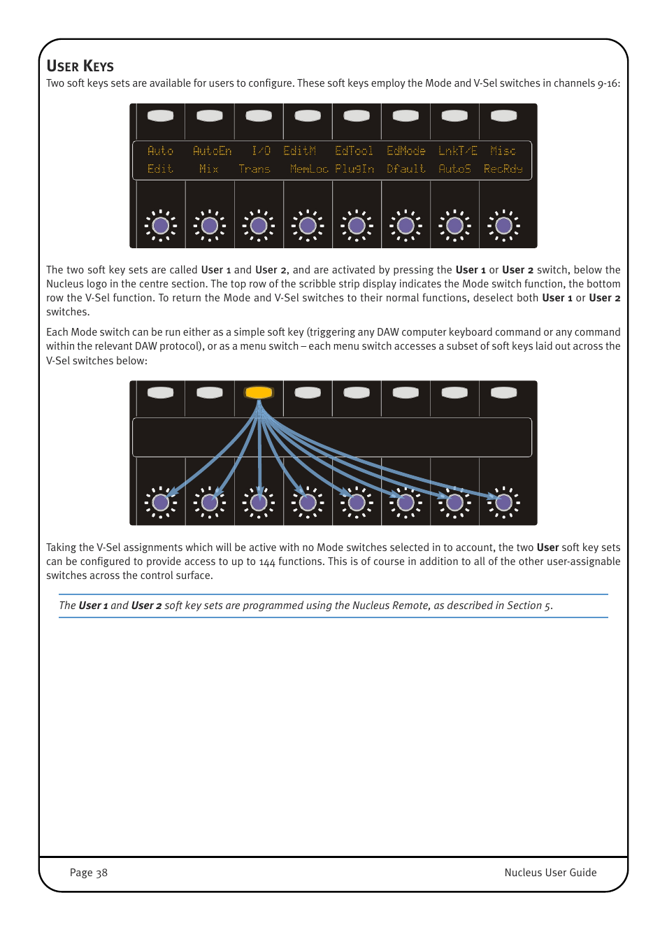 User keys | Solid State Logic 82BN0M01B User Manual | Page 42 / 52