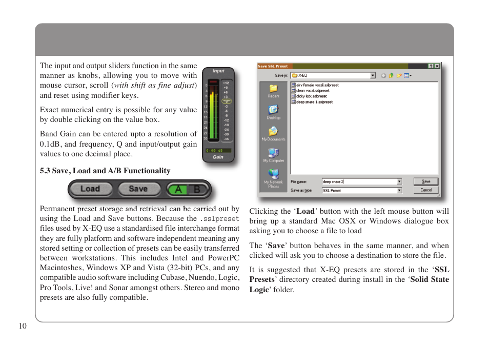 3 save, load and a/b functionality | Solid State Logic X-EQ User Manual | Page 14 / 28