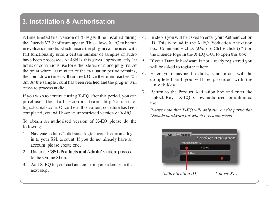 Installation & authorisation | Solid State Logic X-EQ User Manual | Page 9 / 28