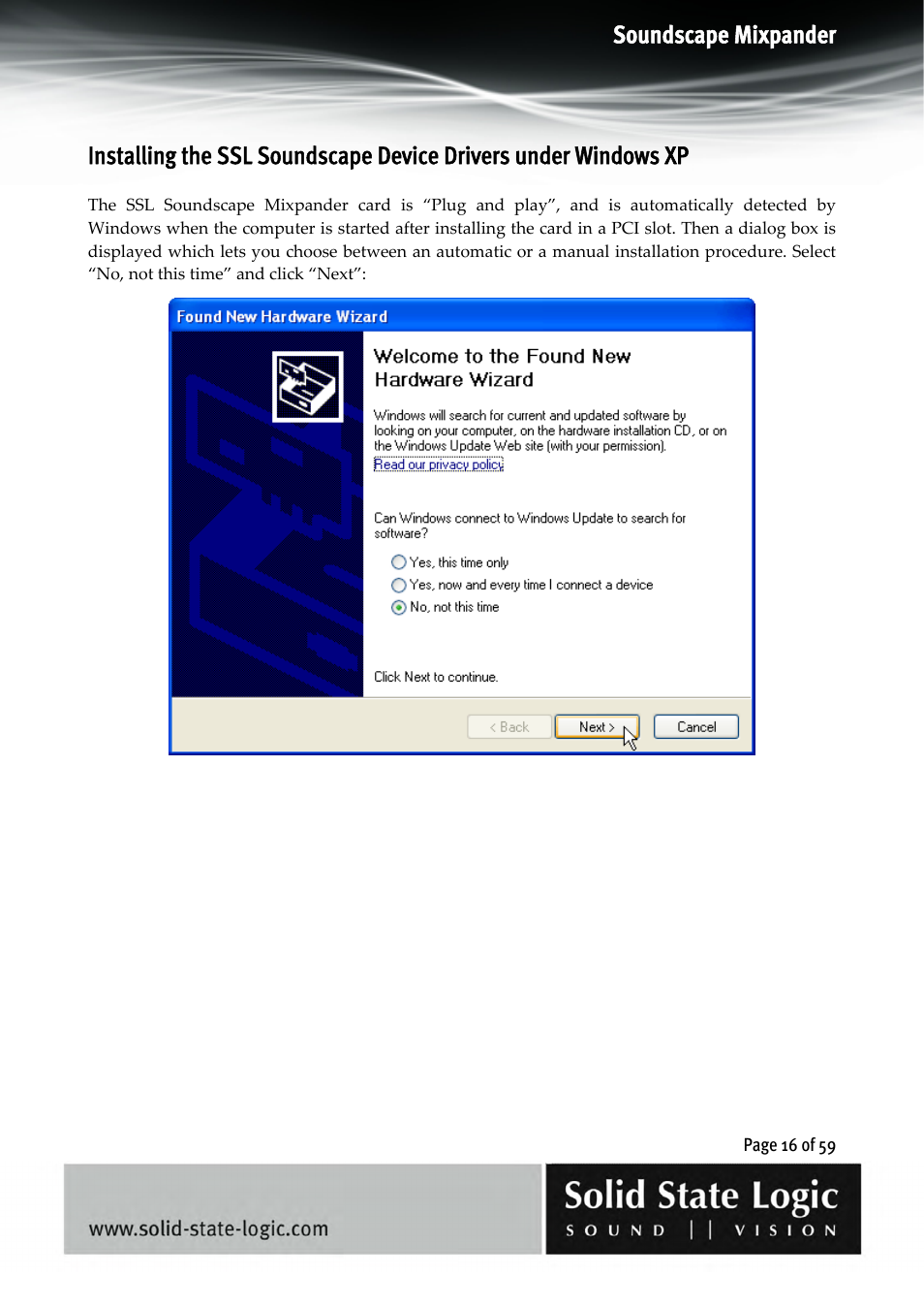 Soundscape mixpander | Solid State Logic 4.3 User Manual | Page 16 / 59