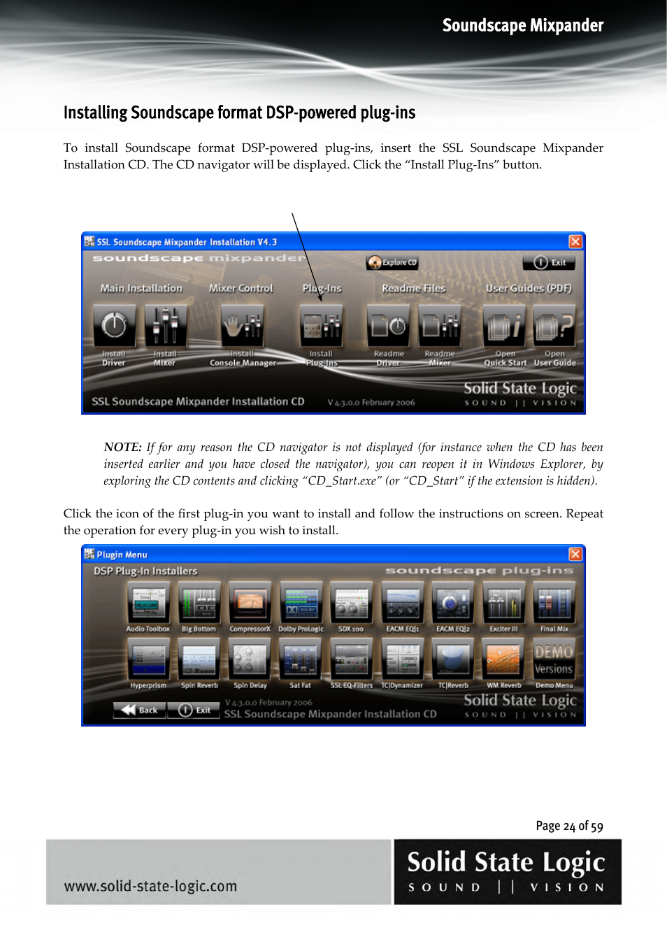 Soundscape mixpander, Installing soundscape format dsp-powered plug-ins | Solid State Logic 4.3 User Manual | Page 24 / 59