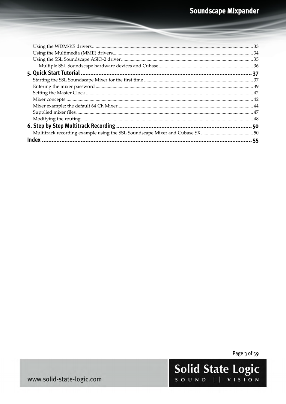 Soundscape mixpander | Solid State Logic 4.3 User Manual | Page 3 / 59