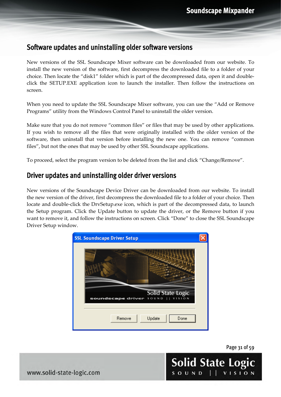 Soundscape mixpander | Solid State Logic 4.3 User Manual | Page 31 / 59