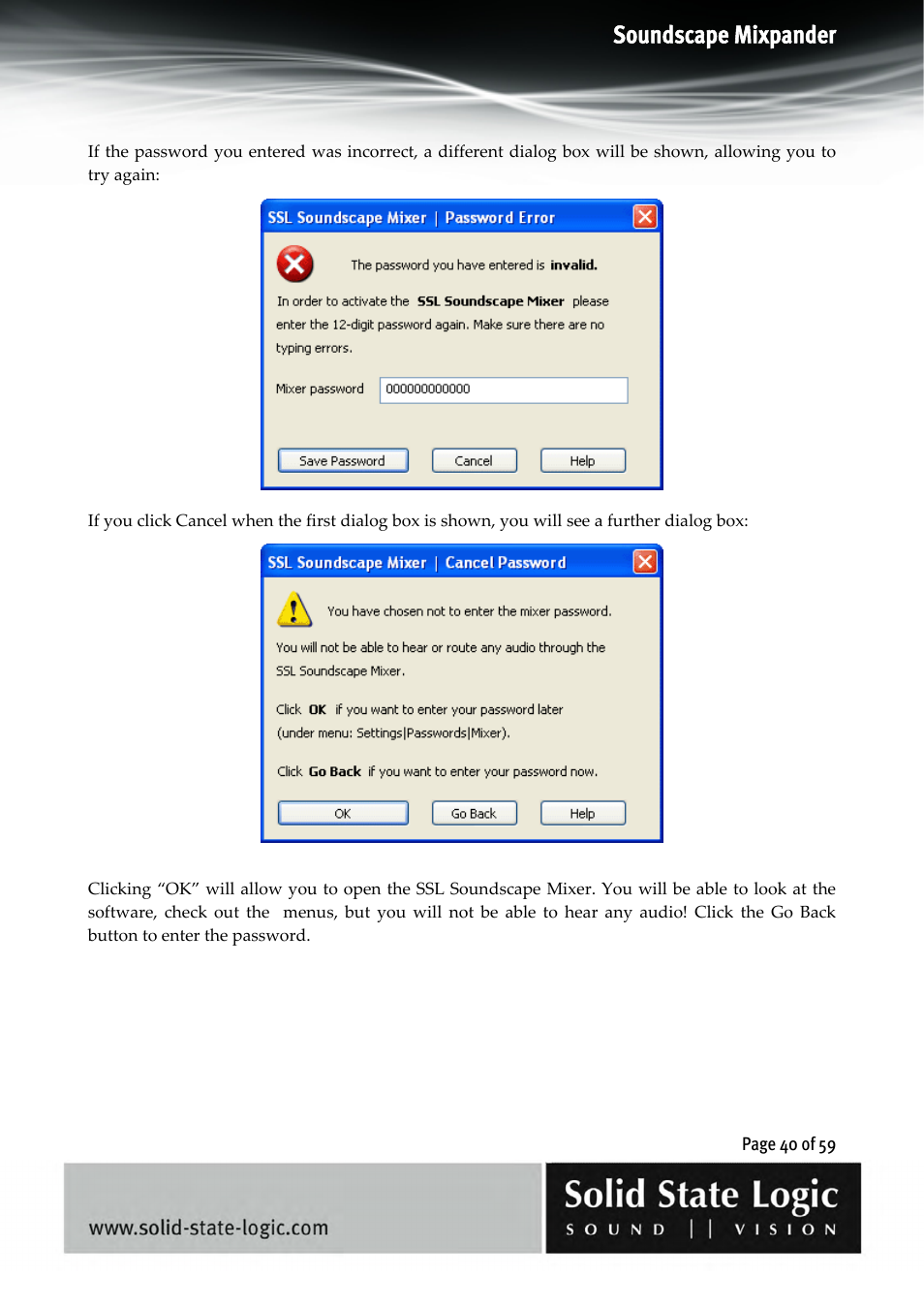 Soundscape mixpander | Solid State Logic 4.3 User Manual | Page 40 / 59