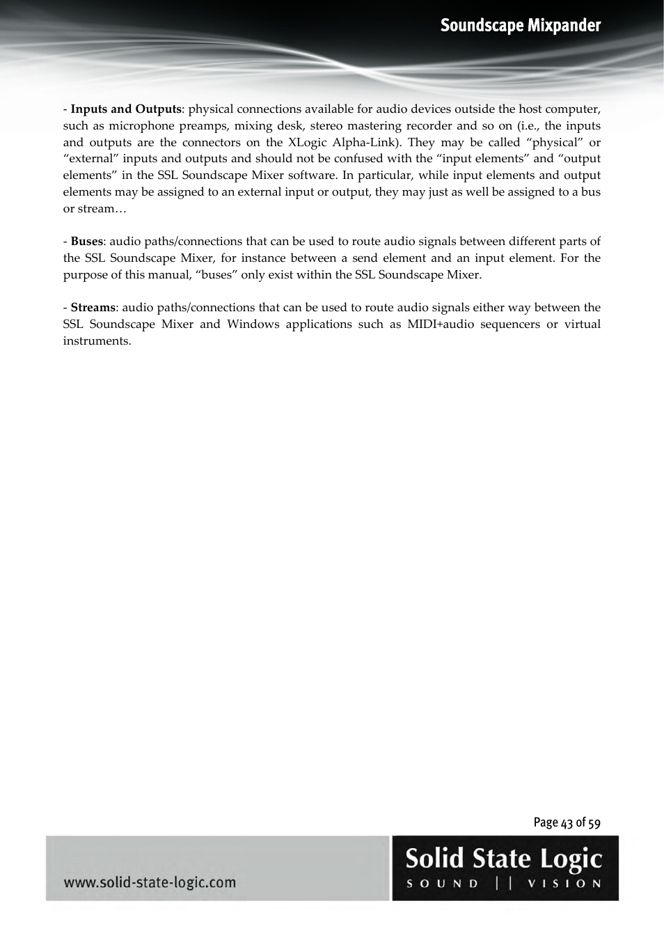 Soundscape mixpander | Solid State Logic 4.3 User Manual | Page 43 / 59