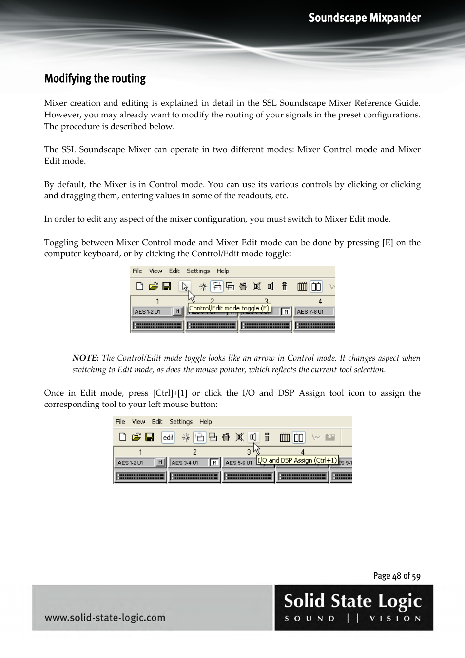 Soundscape mixpander, Modifying the routing | Solid State Logic 4.3 User Manual | Page 48 / 59