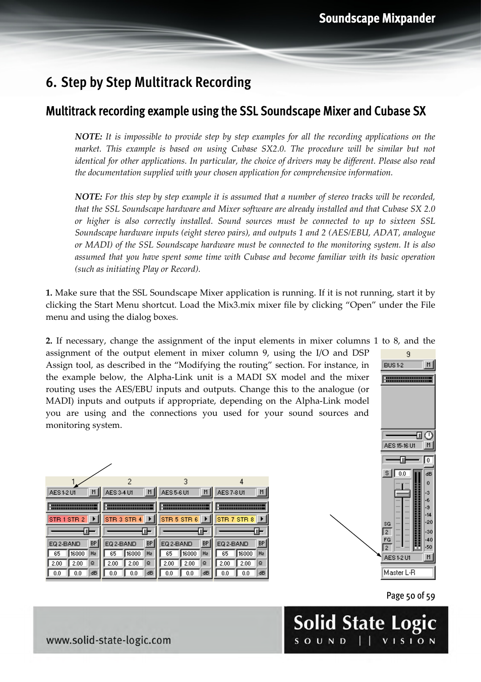 Step by step multitrack recording, Soundscape mixpander | Solid State Logic 4.3 User Manual | Page 50 / 59