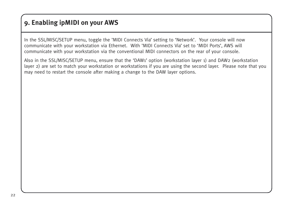 Enabling ipmidi on your aws | Solid State Logic AWS V4 User Manual | Page 26 / 45
