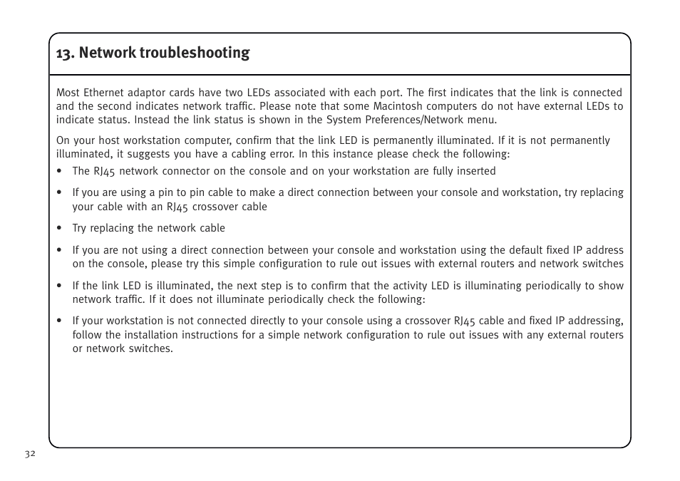 Network troubleshooting | Solid State Logic AWS V4 User Manual | Page 36 / 45