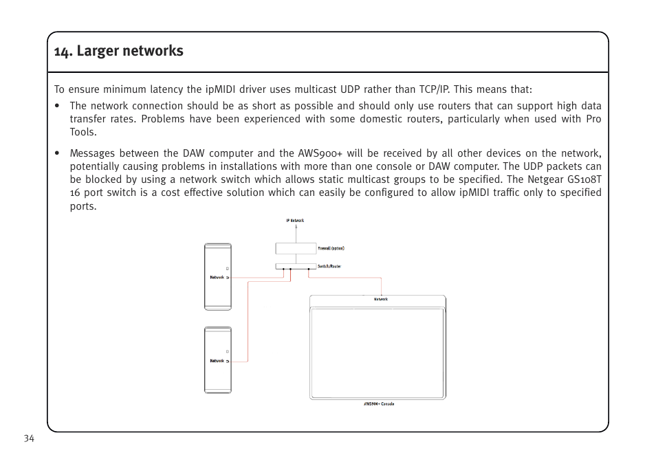 Larger networks | Solid State Logic AWS V4 User Manual | Page 38 / 45