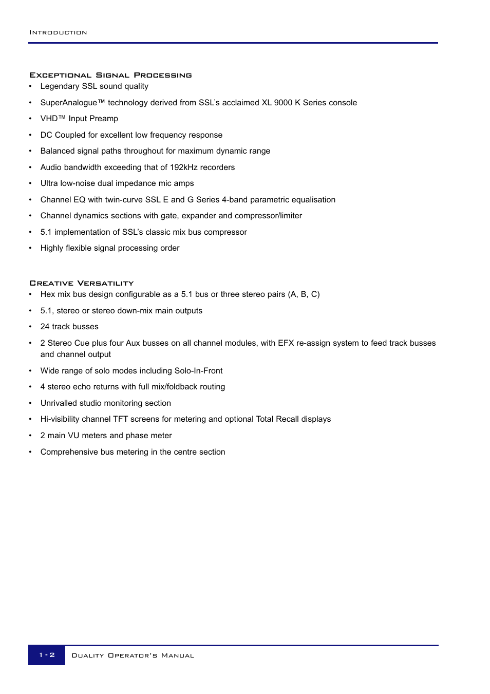 Solid State Logic Duality 82S6DUA20C User Manual | Page 10 / 127