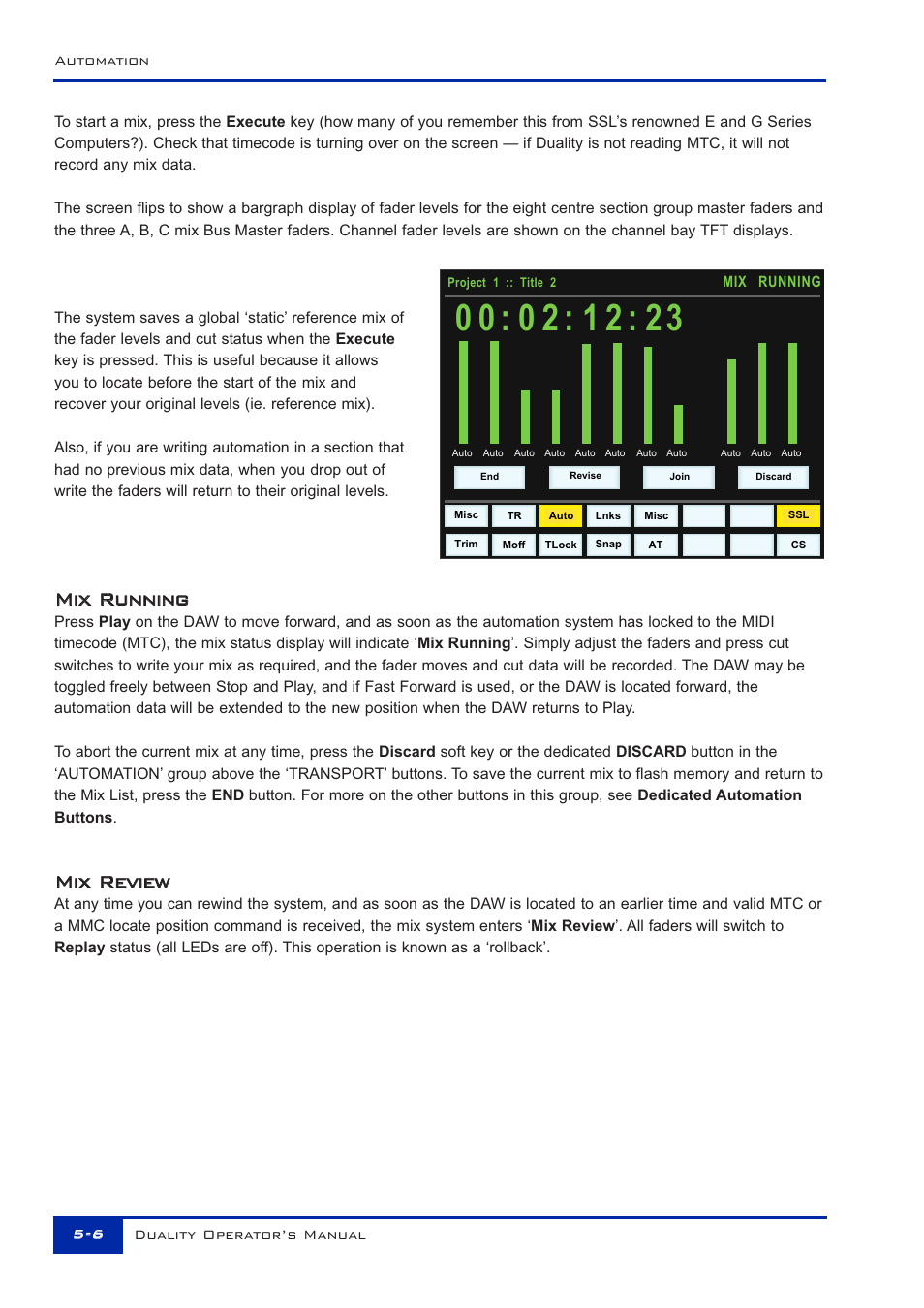 Mmi ix x r ru un nn ni in ng g, Mmi ix x r re ev vi ie ew w | Solid State Logic Duality 82S6DUA20C User Manual | Page 102 / 127