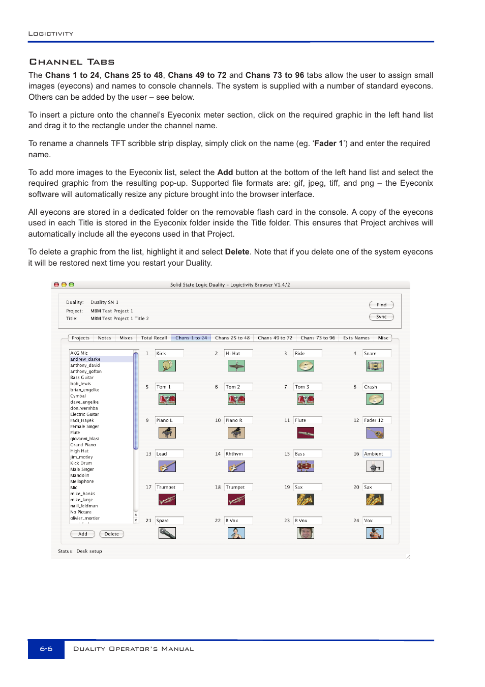 Channel tabs | Solid State Logic Duality 82S6DUA20C User Manual | Page 122 / 127