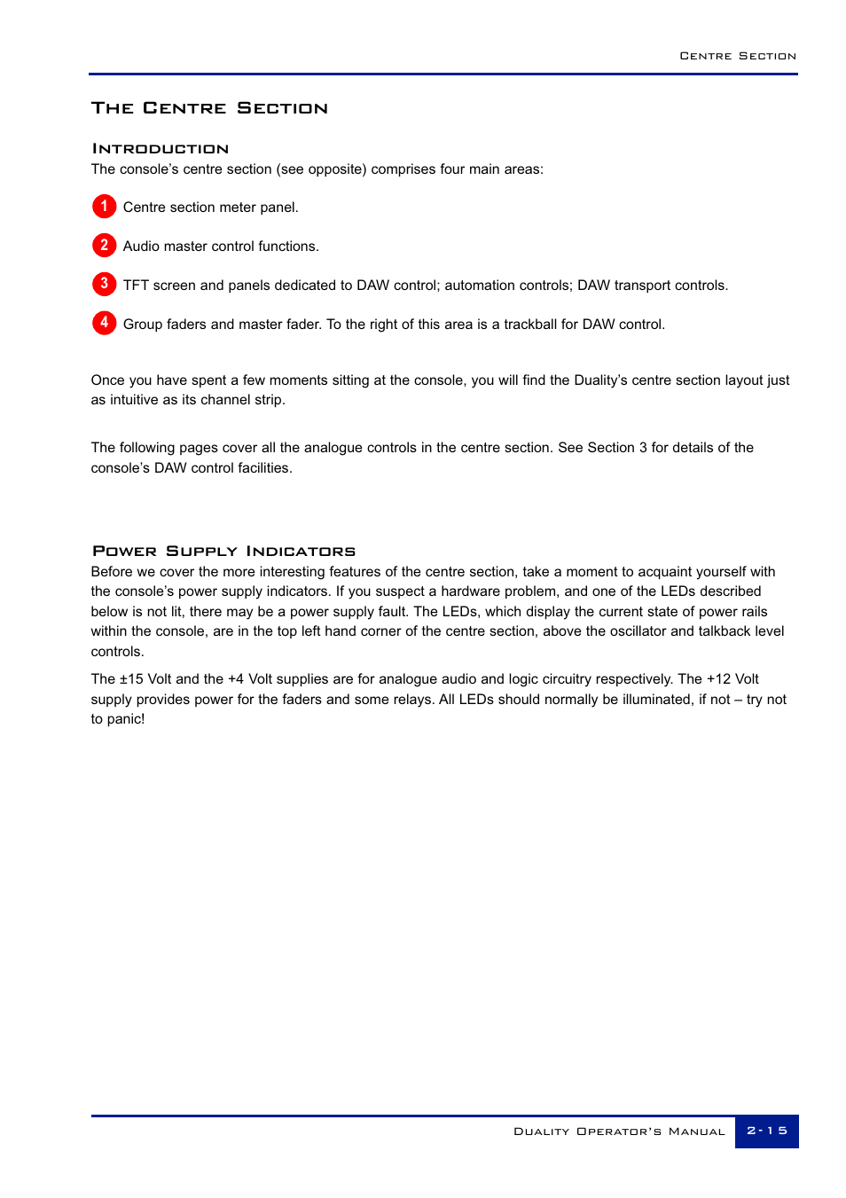 Introduction, Power supply indicators | Solid State Logic Duality 82S6DUA20C User Manual | Page 27 / 127