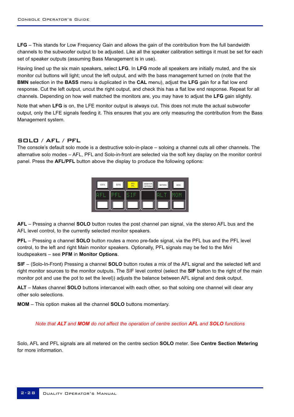 Solo / afl / pfl | Solid State Logic Duality 82S6DUA20C User Manual | Page 40 / 127