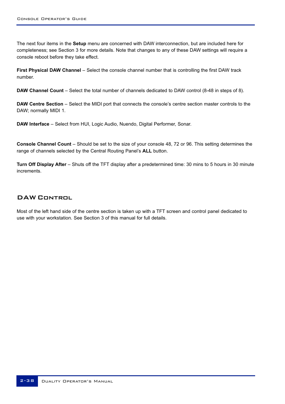 Daw control | Solid State Logic Duality 82S6DUA20C User Manual | Page 50 / 127
