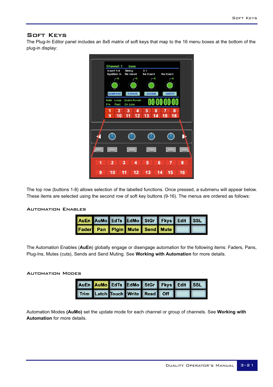 Soft keys | Solid State Logic Duality 82S6DUA20C User Manual | Page 71 / 127