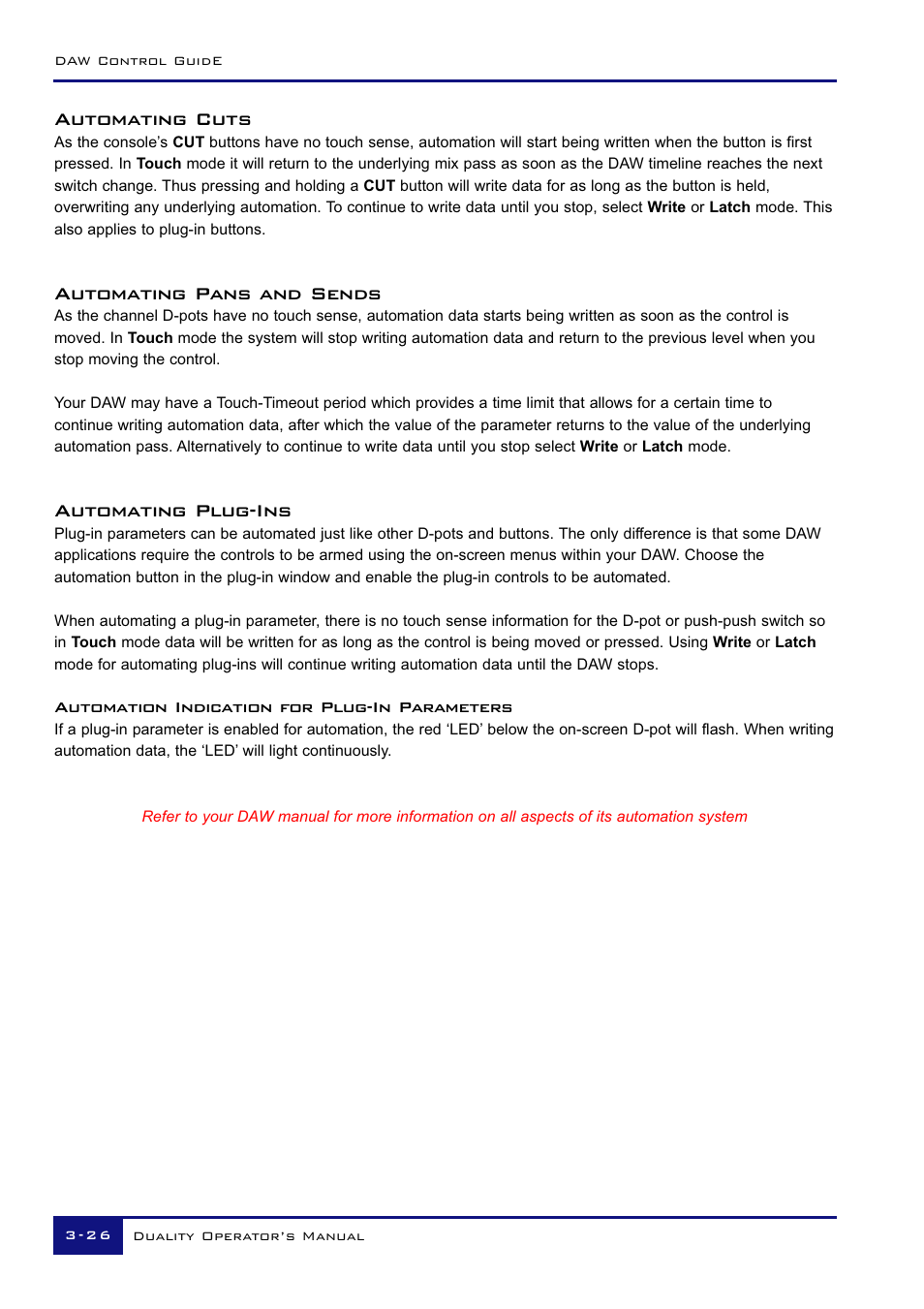 Automating cuts, Automating pans and sends, Automating plug-ins | Solid State Logic Duality 82S6DUA20C User Manual | Page 76 / 127