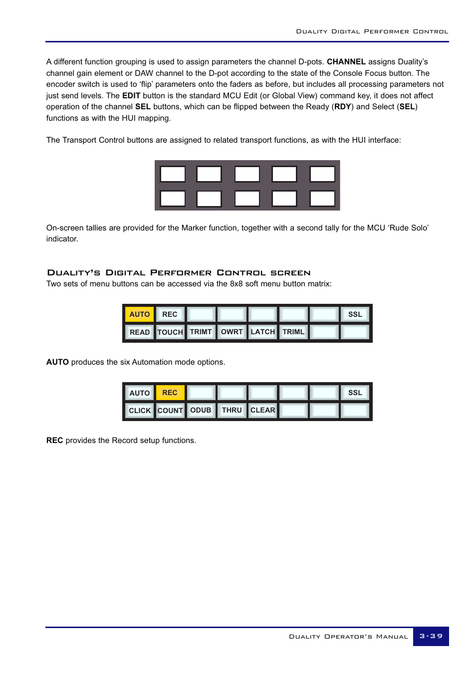 Duality’s digital performer control screen | Solid State Logic Duality 82S6DUA20C User Manual | Page 89 / 127