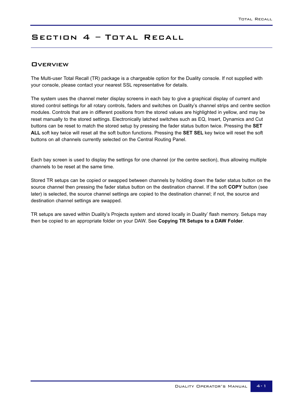 Overview | Solid State Logic Duality 82S6DUA20C User Manual | Page 91 / 127