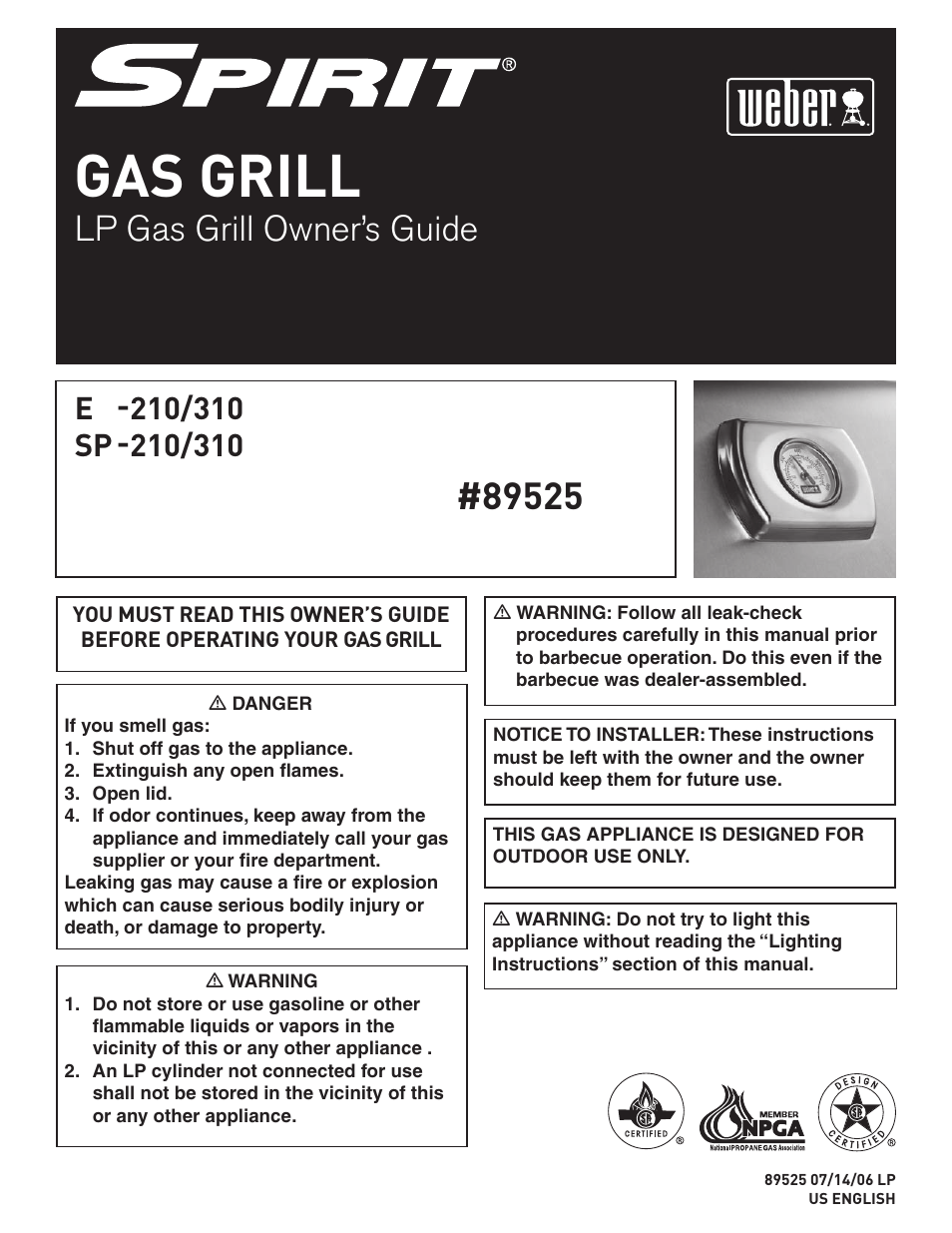 Spirit E-210/310 User Manual | 40 pages
