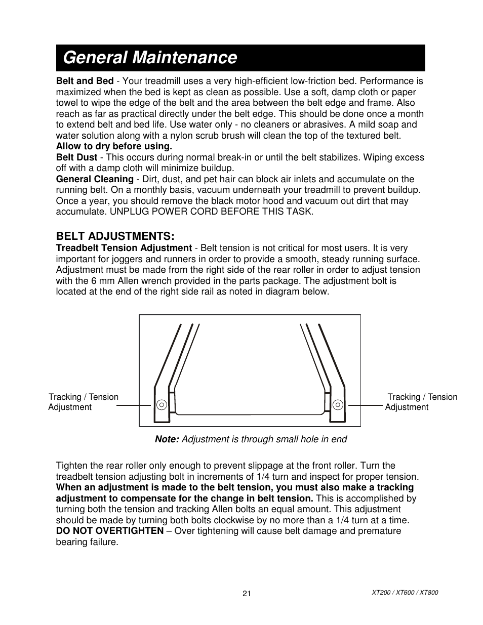 General maintenance | Spirit XT80013 User Manual | Page 9 / 12