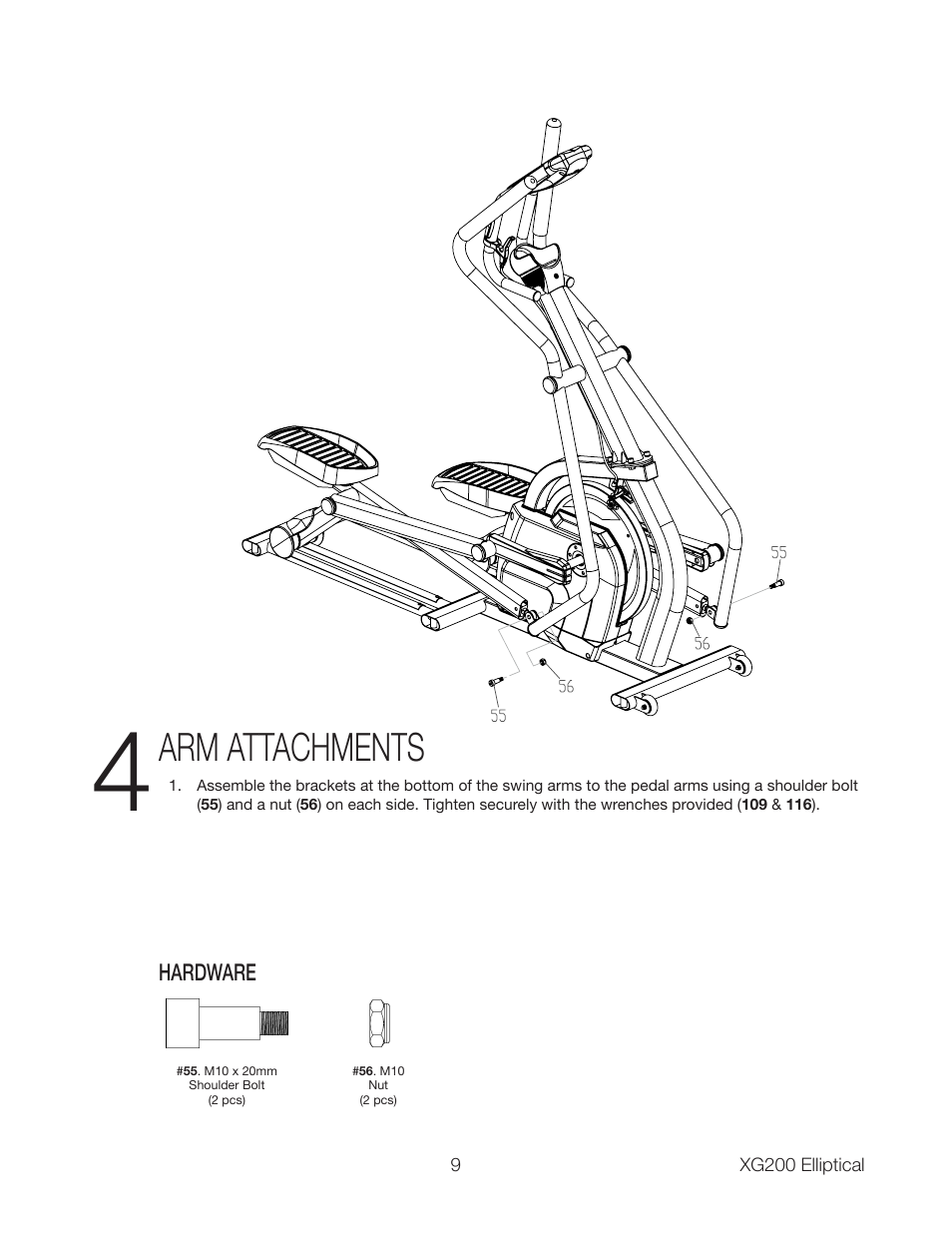 Arm attachments | Spirit XG200 User Manual | Page 11 / 16