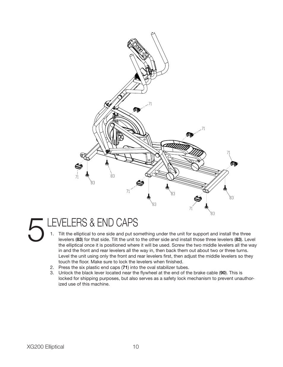 Levelers & end caps | Spirit XG200 User Manual | Page 12 / 16