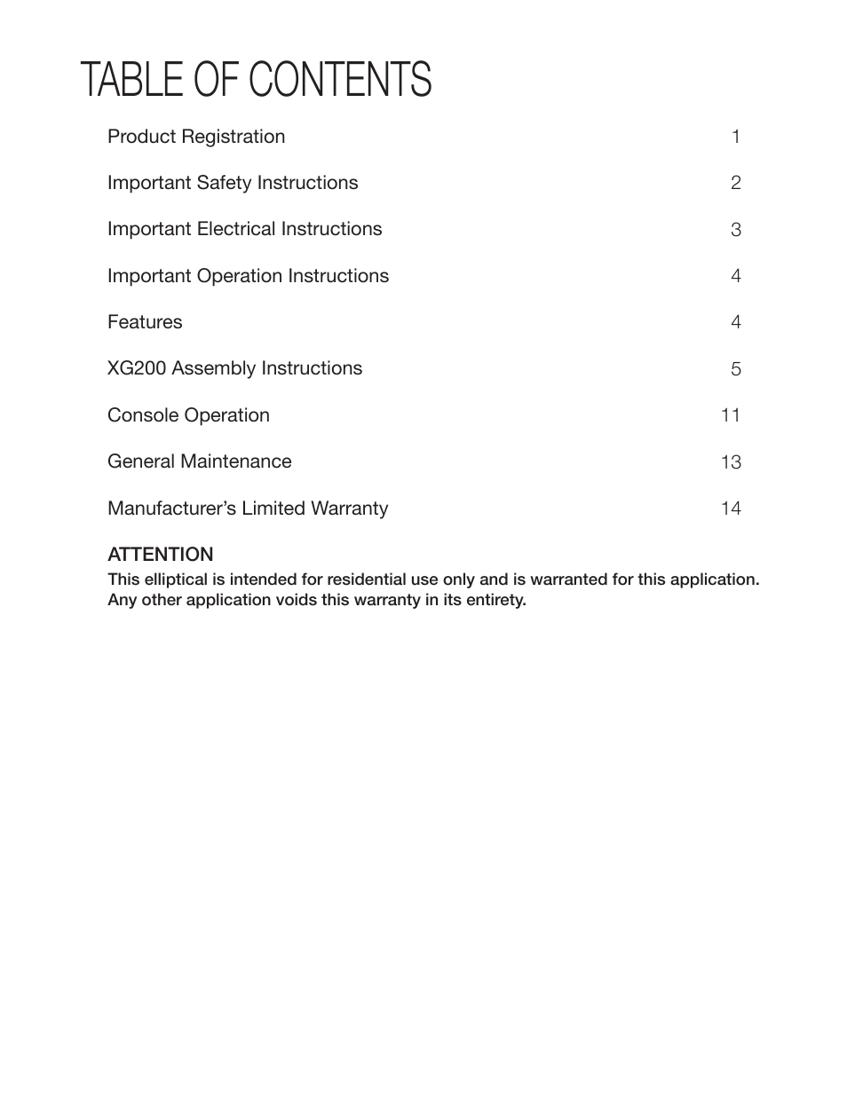 Spirit XG200 User Manual | Page 2 / 16