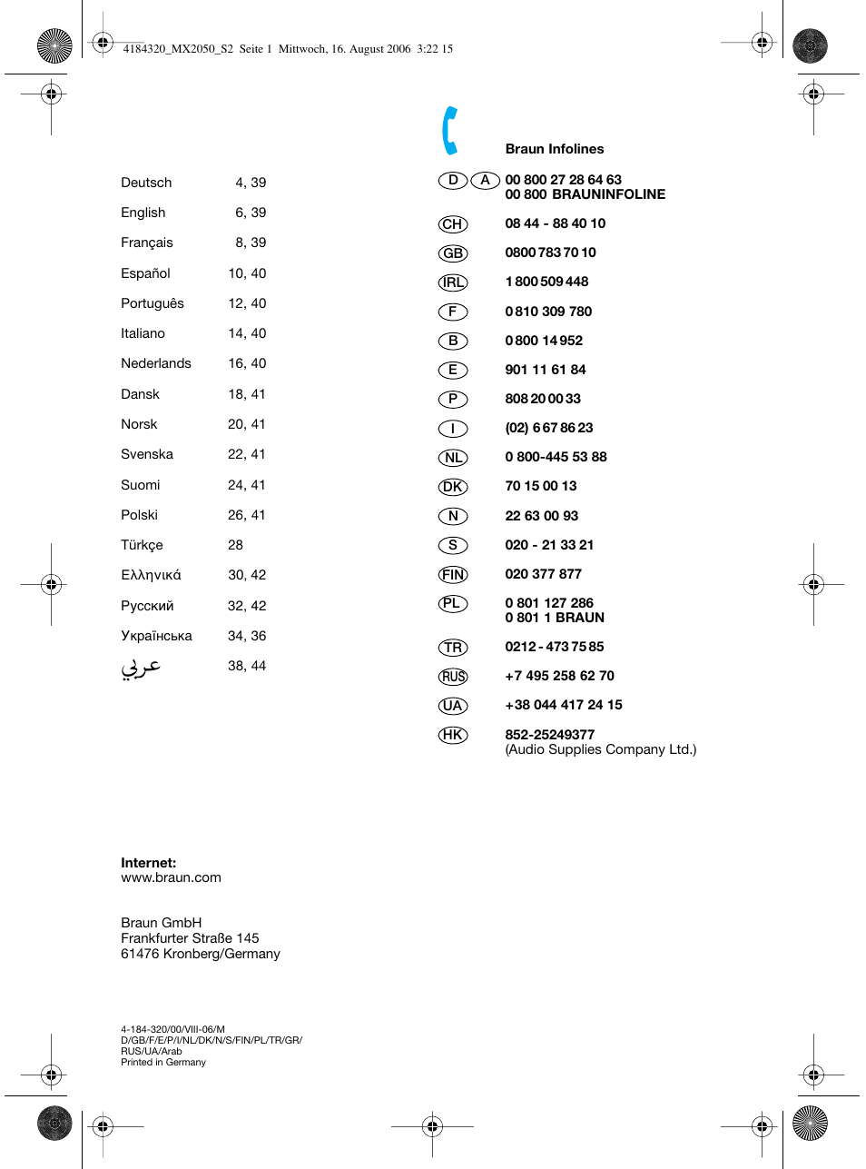 Braun MX 2050 User Manual | Page 2 / 44