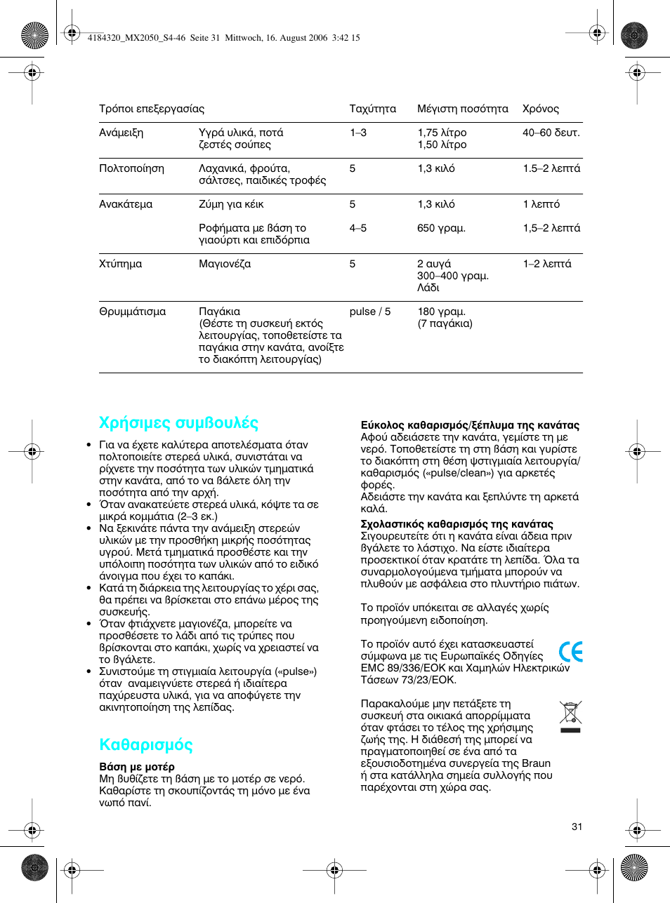 Гъ‹ыимв˜ ы˘мяф˘п, I·úèûìﬁ | Braun MX 2050 User Manual | Page 31 / 44