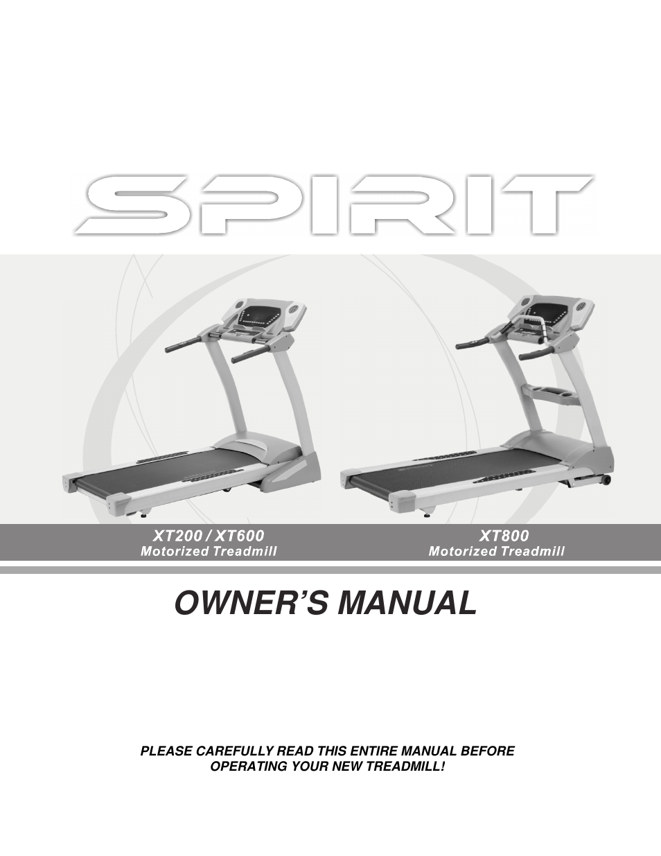 Spirit XT800 User Manual | 15 pages