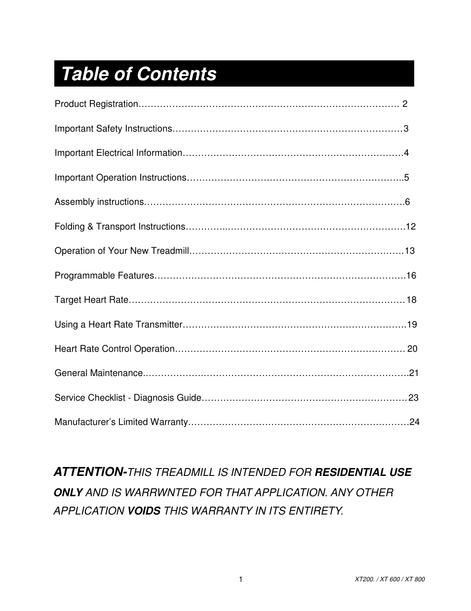 Spirit XT800 User Manual | Page 2 / 15