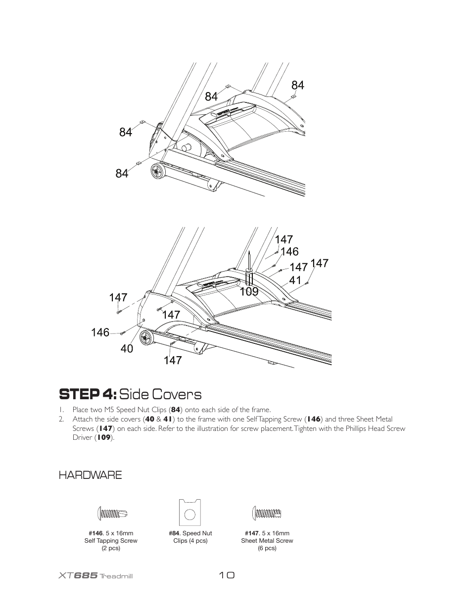 Step 4: side covers, Hardware | Spirit XT685 User Manual | Page 14 / 38